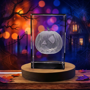 Jack-o-Lantern Symbol  3D Engraved Crystal 