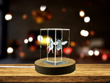 Bombus Lapidarius Bumblebee Recognition 3D Crystal Trophy Award with LED Base - Nature Gift - Custom Award From A&B Crystal Collection