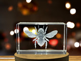 Recognition Wool Carder Bee Crystal Award Trophy with LED Base Light | Unique Canadian Gift - Custom Award From A&B Crystal Collection