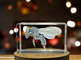 Recognition Stingless Bee Crystal Sculpture Award Trophy | Intricate Wildlife Gift with LED Base - Custom Award From A&B Crystal Collection