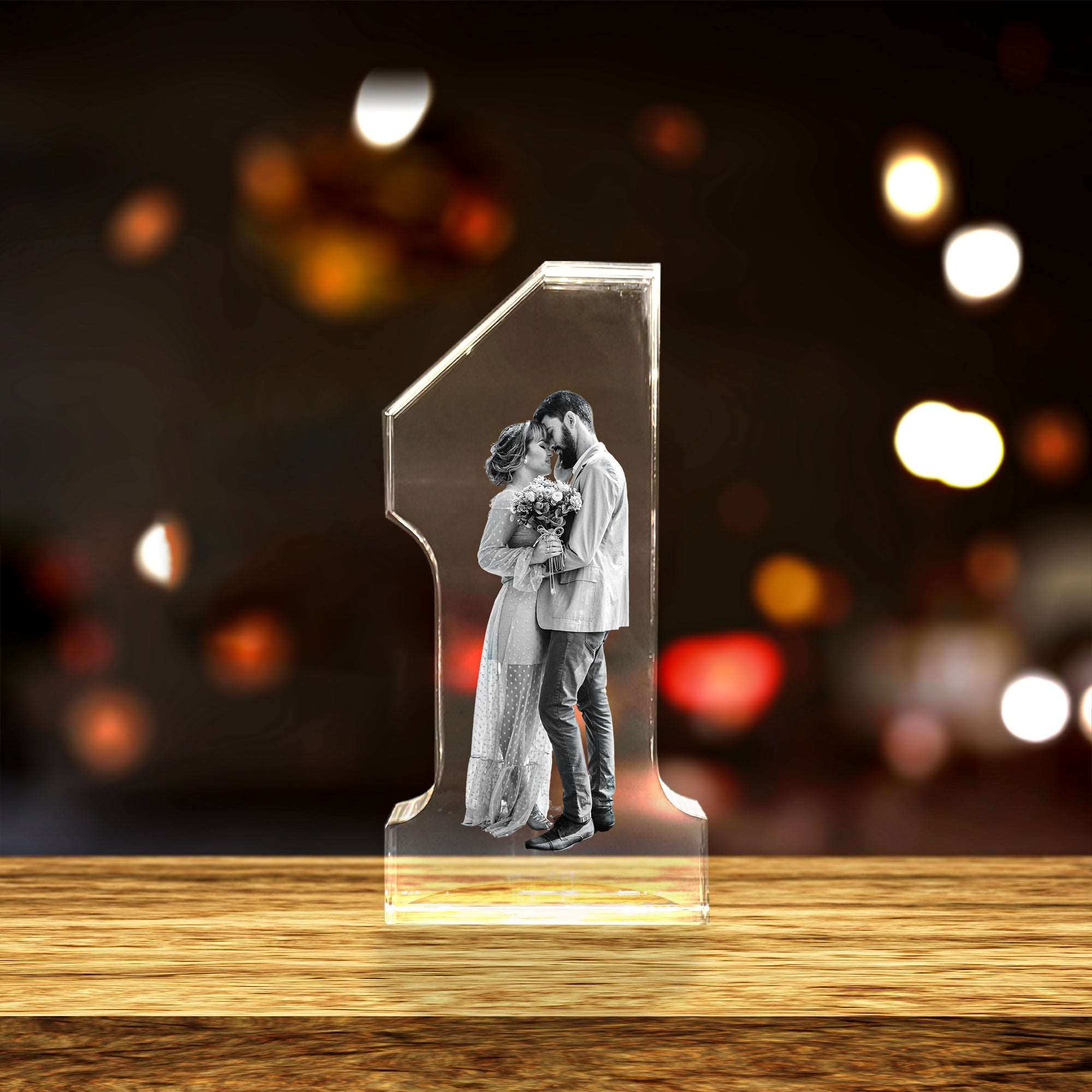 Best Employee of the Month 3D Engraved Crystal Gift - Number 1 Award AB Crystal Collection