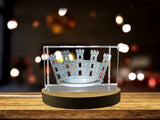 Citta Crown Crystal Sculpture With Recognition - Royalty Tiara Figurine & LED Base Light