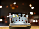 Citta Crown Crystal Sculpture With Recognition - Royalty Tiara Figurine & LED Base Light - Custom Award From A&B Crystal Collection