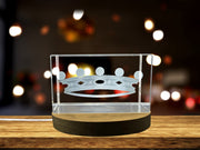 Recognition Exquisite 3D Engraved Crystal Crown Sculpture with LED Base - Noble Tiara Gift