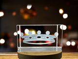 Recognition Exquisite 3D Engraved Crystal Crown Sculpture with LED Base - Noble Tiara Gift - Custom Award From A&B Crystal Collection
