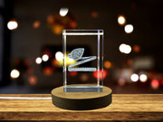 Recognition Sleek 3D Engraved Crystal Bypass Ring - Modern Elegance with LED Base Light