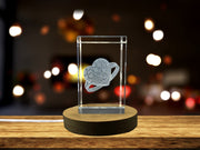 Recognition Bold Elegance 3D Engraved Crystal Nugget Ring with Free LED Base Light