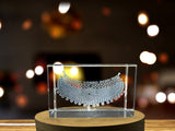 Recognition Chic 3D Engraved Crystal Choker Necklace with LED Base Light - Elegant Keepsake Gift - Custom Award From A&B Crystal Collection