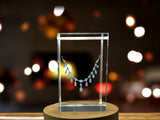 Recognition Elegant Cascade 3D Engraved Crystal Festoon Necklace with LED Base Light - Custom Award From A&B Crystal Collection