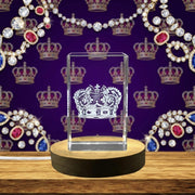 Imperial Crown 3D Engraved Crystal Trophy Award — Made in Canada