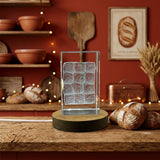 Hawaiian Bread 3D Engraved Crystal Trophy Award — Made in Canada - Custom Award From A&B Crystal Collection
