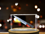 Carving Kitchen Knife Immortalized in 3D Engraved Crystal A&B Crystal Collection