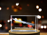 Boning Kitchen Knife Immortalized in 3D Engraved Crystal A&B Crystal Collection