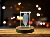 Recognition Elegant 3D Engraved Crystal Corn Gift with LED Base, Made in Canada
