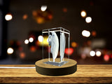 Recognition Elegant 3D Engraved Crystal Corn Gift with LED Base, Made in Canada - Custom Award From A&B Crystal Collection