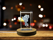 Radish 3D Engraved Crystal Sculpture With LED Base - Unique Gift Recognition