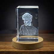 Pixie Hair Cut 3D Engraved Crystal Keepsake Gift — Made in Canada