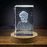 Pixie Hair Cut 3D Engraved Crystal Keepsake Gift