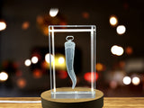 Recognition Authentic 3D Engraved Cornicello Crystal Luck Charm with Free LED Base Light - Custom Award From A&B Crystal Collection
