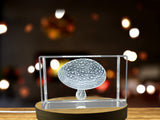 Amanita Mushroom Crystal Recognition Gift | 3D Engraved Lucky Charm with LED Base - Custom Award From A&B Crystal Collection