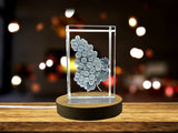 Crystal Grapes Decor Gifts With Recognition | 3D Engraved Lucky Charms With LED Base
