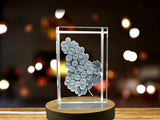 Crystal Grapes Decor Gifts With Recognition | 3D Engraved Lucky Charms With LED Base - Custom Award From A&B Crystal Collection