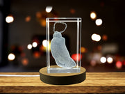 Lucky Rabbit Foot 3D Engraved Crystal Recognition Gift with LED Base - A&B Collection