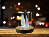 Lucky Rabbit Foot 3D Engraved Crystal Recognition Gift with LED Base - A&B Collection - Custom Award From A&B Crystal Collection
