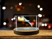 Albatross Lucky 3D Engraved Crystal Charm Gift with LED Base - Recognition of Safe Travels