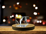 Albatross Lucky 3D Engraved Crystal Charm Gift with LED Base - Recognition of Safe Travels - Custom Award From A&B Crystal Collection