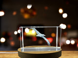 Albatross Lucky 3D Engraved Crystal Charm Gift with LED Base - Recognition of Safe Travels - Custom Award From A&B Crystal Collection
