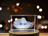 Sombrero Hat 3D Engraved Crystal - Capture the Spirit of the Mexican Fiesta A&B Crystal Collection