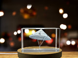 Farmer Oriental Hat 3D Engraved Crystal Recognition - Symbol of Agricultural Heritage, LED Base Included - Custom Award From A&B Crystal Collection