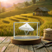 Farmer Oriental Hat 3D Engraved Crystal Recognition — Made in Canada