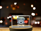 Pilot Hat 3D Engraved Crystal Recognition - Exquisite Tribute to Aviation Excellence - Custom Award From A&B Crystal Collection
