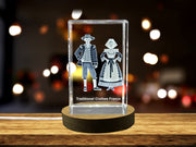 Recognition Traditional French Couture Crystal Trophy Award with 3D Engraving - Gift Box Included