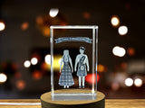 Scottish Tartan Engraved Crystal Trophy Award with LED Base Light | Recognition Gift for Scotland Lovers - Custom Award From A&B Crystal Collection