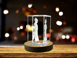 Recognition Traditional English Suit Trophy Award - 3D Engraved Crystal Gift with LED Base - Custom Award From A&B Crystal Collection