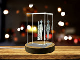 Recognition Trophy Award - 3D Crystal Engraving of Traditional Mexican Clothing Heritage - Custom Award From A&B Crystal Collection