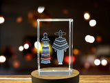 Recognition Trophy Award - 3D Crystal Engraving of Traditional Mexican Clothing Heritage - Custom Award From A&B Crystal Collection