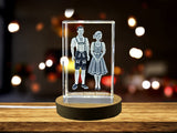 3D Engraved Crystal Trophy Award Recognition of Traditional German Clothing Home Decor with LED Base - Custom Award From A&B Crystal Collection