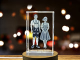 3D Engraved Crystal Trophy Award Recognition of Traditional German Clothing Home Decor with LED Base - Custom Award From A&B Crystal Collection