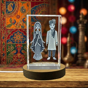 Traditional Indian Culture 3D Engraved Crystal Trophy Award — Made in Canada