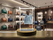 3D Engraved Crystal Bucket Bag with Free LED Base Light