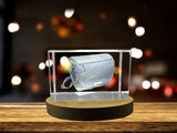 Recognition 3D Engraved Crystal Camera Bag with Free LED Base Light - Unique Gift for Photographers - Custom Award From A&B Crystal Collection
