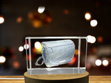 Recognition 3D Engraved Crystal Camera Bag with Free LED Base Light - Unique Gift for Photographers - Custom Award From A&B Crystal Collection
