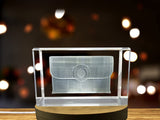 Recognition 3D Engraved Crystal Clutch Bag with Free LED Base Light - Elegant Essentials - Custom Award From A&B Crystal Collection