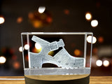 Jelly Shoes 3D Engraved Crystal Gift Recognition - Unique Decorative Sculpture with LED Base - Custom Award From A&B Crystal Collection
