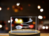 Unique Contact Microphone Engraved Crystal Gift for Music Lovers A&B Crystal Collection