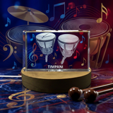 Timpani 3D Engraved Crystal Trophy Award - Recognition Keepsake for Musicians and Collectors - Custom Award From A&B Crystal Collection